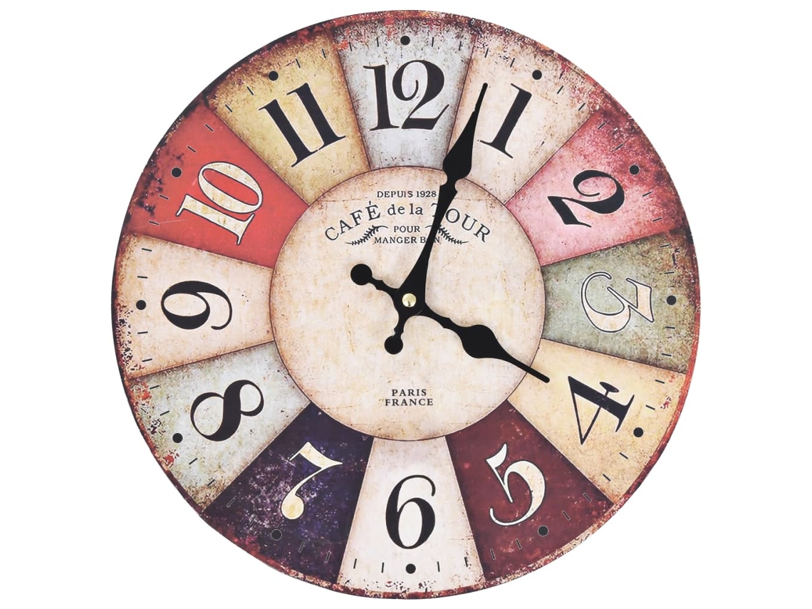 Wall Clock, Wall Clocks Vidaxl Multicolor Mdf (30 Cm)