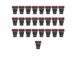Comutador Push button Retangular Auto bloqueio com Luz
