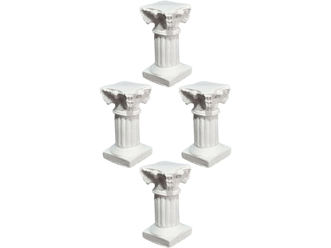 Conjunto Estável 4 Peças Resina Porta Retratos Bordas Arredondadas Decoração Elegante Casamentos Colunas GOKOCO