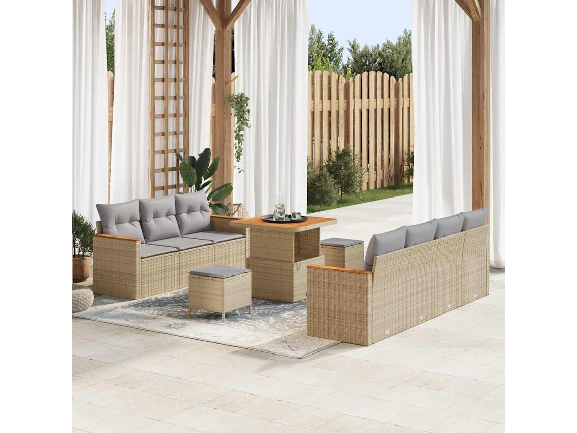 Vidaxl Conjunto De Sofá De Jardim 14 Unid. 9-número De Lugares