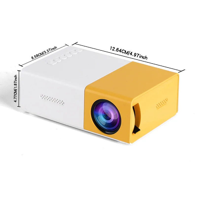 (padrão Europeu Amarelo E Branco) Projetor, Projeção De Alta Definição, Compacto.