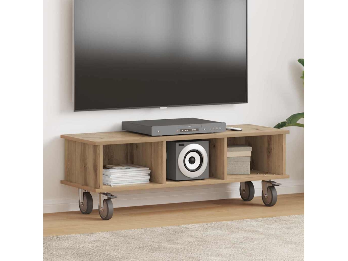 Vidaxl Suporte Para Tv 100 X 35 X 35 Cm Carvalho Artesanal