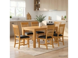 Vidaxl Conjunto De Sala De Jantar 7 Unid. Preto