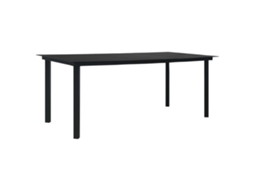 Vidaxl Mesa De Jantar Para Jardim 190x90x74 Cm Aço E Vidro Preto