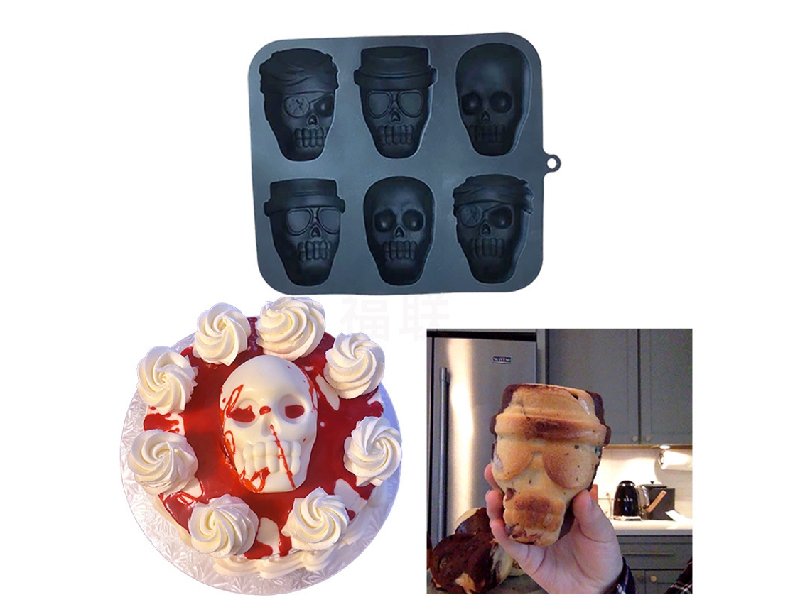 Forma De Silicone Grande Em Formato De Caveira Para Bolo De Halloween, Livre De Bpa Pode Ser Usada Para Fazer Bolos, Cubos De Gelo