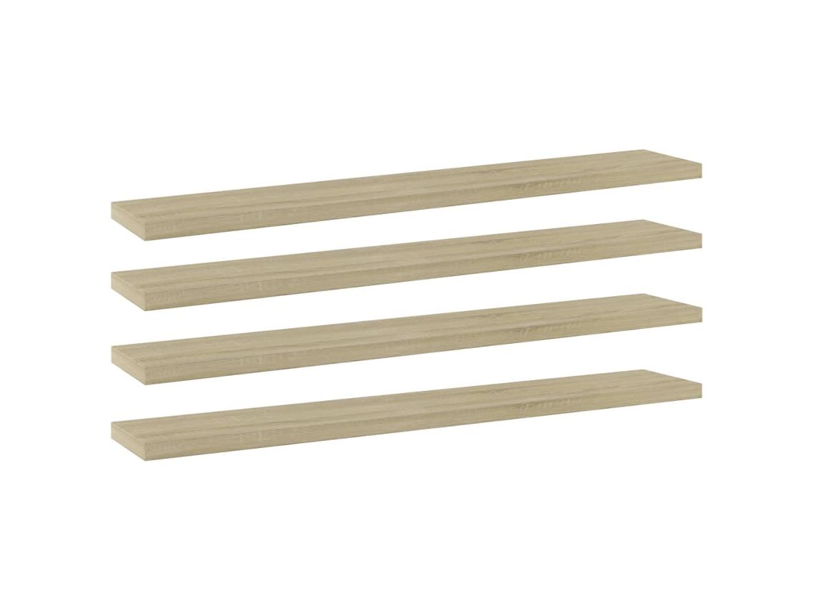 Vidaxl Prateleiras Estante 4pcs 60x10x1,5cm Contraplacado Cor Carvalho