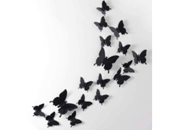 Lurelia Adesivo 3d Borboleta Natal Pvc Removível Preto 24 Unidades Quarto Jardim Modelo 207