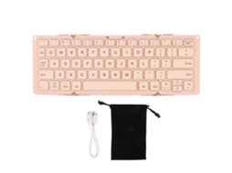 Aetheria teclado Bluetooth Plegable Portátil Mini Tri folding Inalámbrico para Celulares e Laptops Rosa