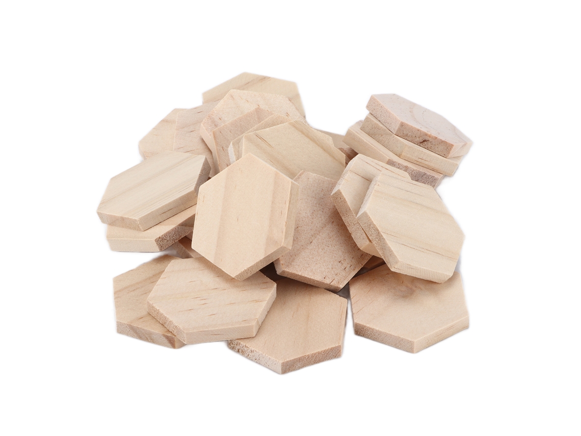 Fatias De Madeira Inacabadas Para Projetos Faça Você Mesmo, Blocos De Madeira Em Branco, Formato Hexagonal, Material De Madeira Premium, Superfície