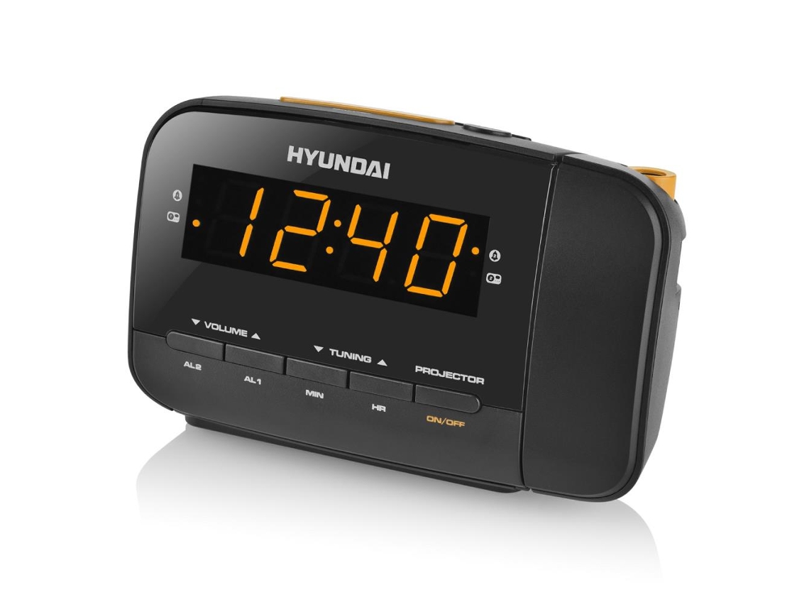 Despertador Eletrônico HYUNDAI com Projetor e Rádio para Quarto Rac481pllbo