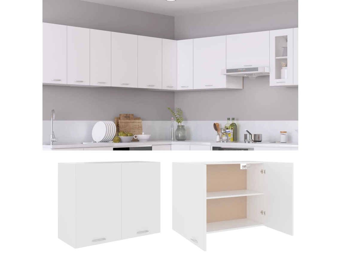 Armário de parede 80x31x60 cm Madeira Branco MAISON EXCLUSIVE