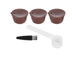 Kit cápsulas de café reutilizáveis para máquina Dolce Gusto com 3 cápsulas, 1 colher e 1 pincel