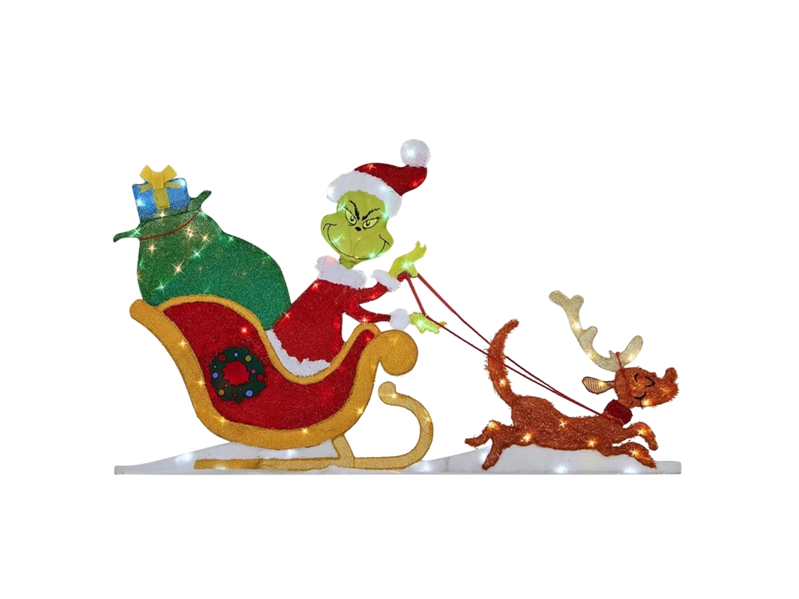 Adorno Natal Grinch Acrílico Luzes Bateria