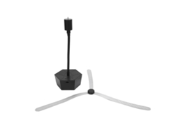 Ventilador de cozinha silencioso com 3 pás, alimentado por bateria, para uso externo, com dupla face refletora.