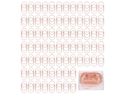 100 Clips de Papel de Estrellas Dorado rosa Antideslizantes, Antirrojos Y Bonitos para Oficina Y Escuela