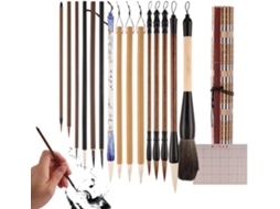 Conjunto De Pincéis De Caligrafia Chinesa– Autênticos Para Escrita E Pintura| Inclui Vários Tamanhos De