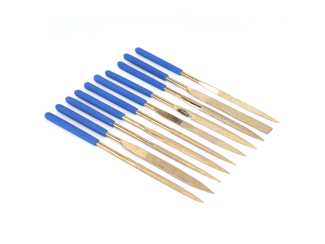 Laxiscreed Conjunto De 10 Limas De Diamante Em Aço Com Revestimento De Titânio, 180mm Para Afiar E Cortar