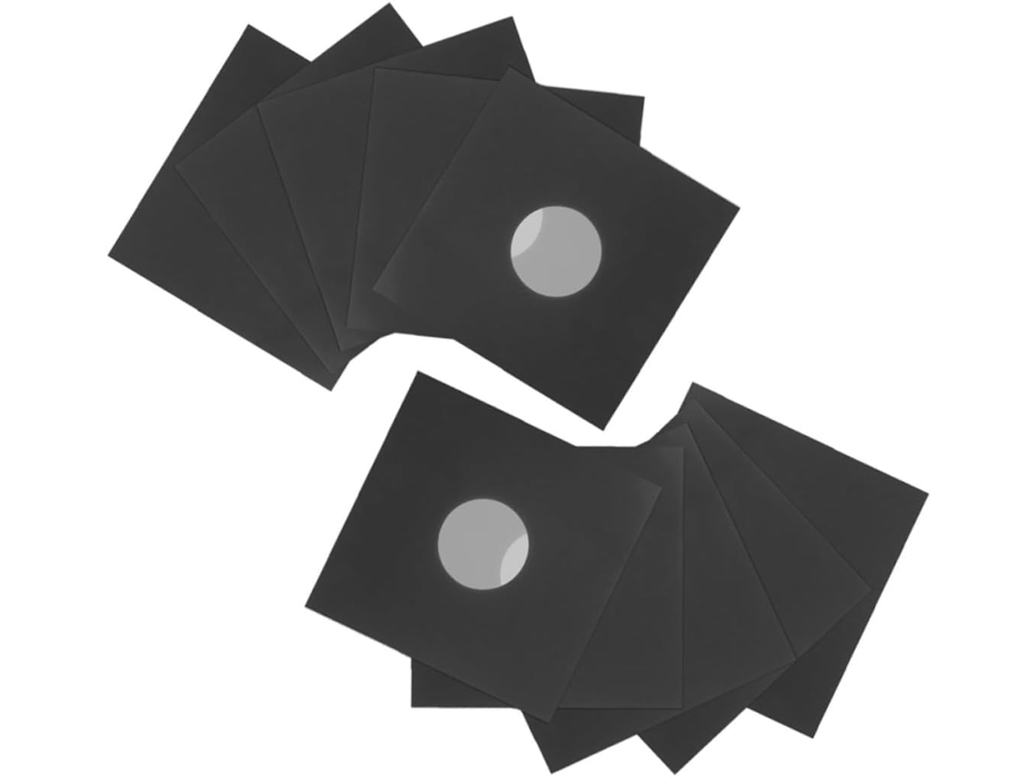 Conjunto De 10 Capas Pretas De Papel Kraft Para Discos De Vinil De 7 Polegadas.