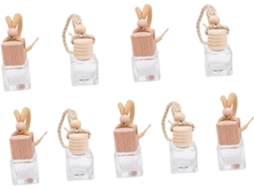 Conjunto De 9 Frascos De Vidro Recarregáveis Para Aromatizador De Carro