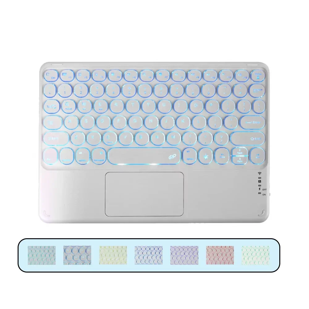 Teclado Touchpad Bluetooth para Ios, Android e Windows. MDUG (árabe e Inglês, Apenas Teclado Branco)