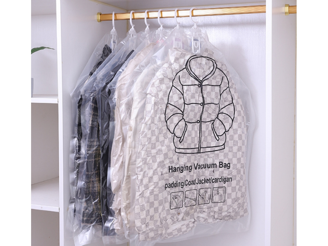 Embalagem A Vácuo Para Pendurar, Saco De Compressão A Vácuo Para Pendurar, Sacos De Armazenamento Transparentes Para Roupas