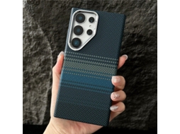 Capa Hexinyigjly Para Samsung S25 Ultra, Compatível Com Magsafe, Fibra Aramid 600d, Proteção Militar Azul