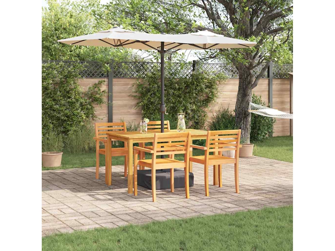 Vidaxl Conjunto De Jantar Para Jardim 5 Unid. Castanho