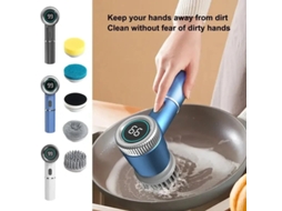 Branca Escova Elétrica 1200mah para Limpeza de Louças Panelas, 5 Cabeças, Banheiro, Cozinha, Utensílios MDUG