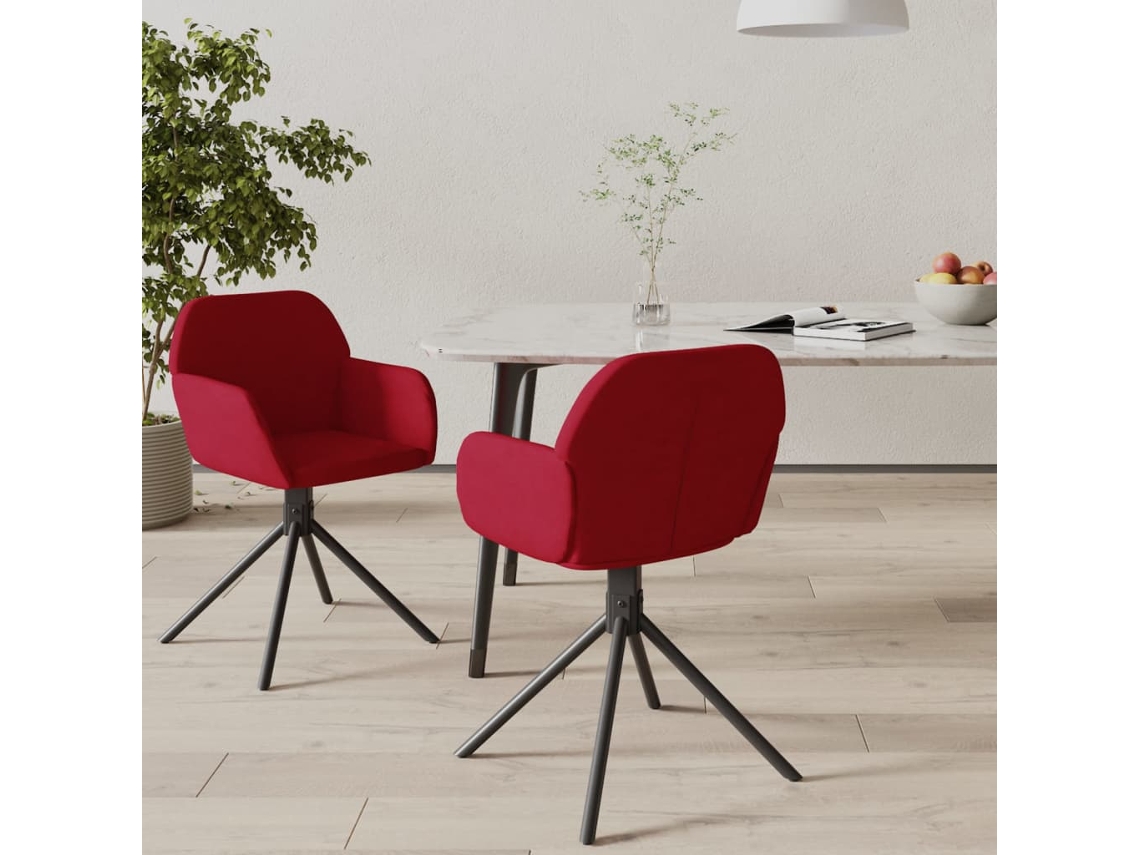 Swivel Dining Chair, Swivel Dining Chairs Vidaxl Vermelho Veludo (n/a)