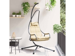 Vidaxl Cadeira Suspensa Tipo Ovo Aço 94 X 107 X 196,5 Cm Bege