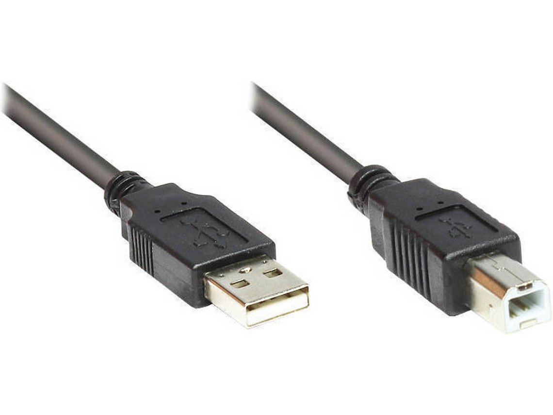 Cabo de Dados ALCASA (USB A - USB B - 1.8 m - Preto)