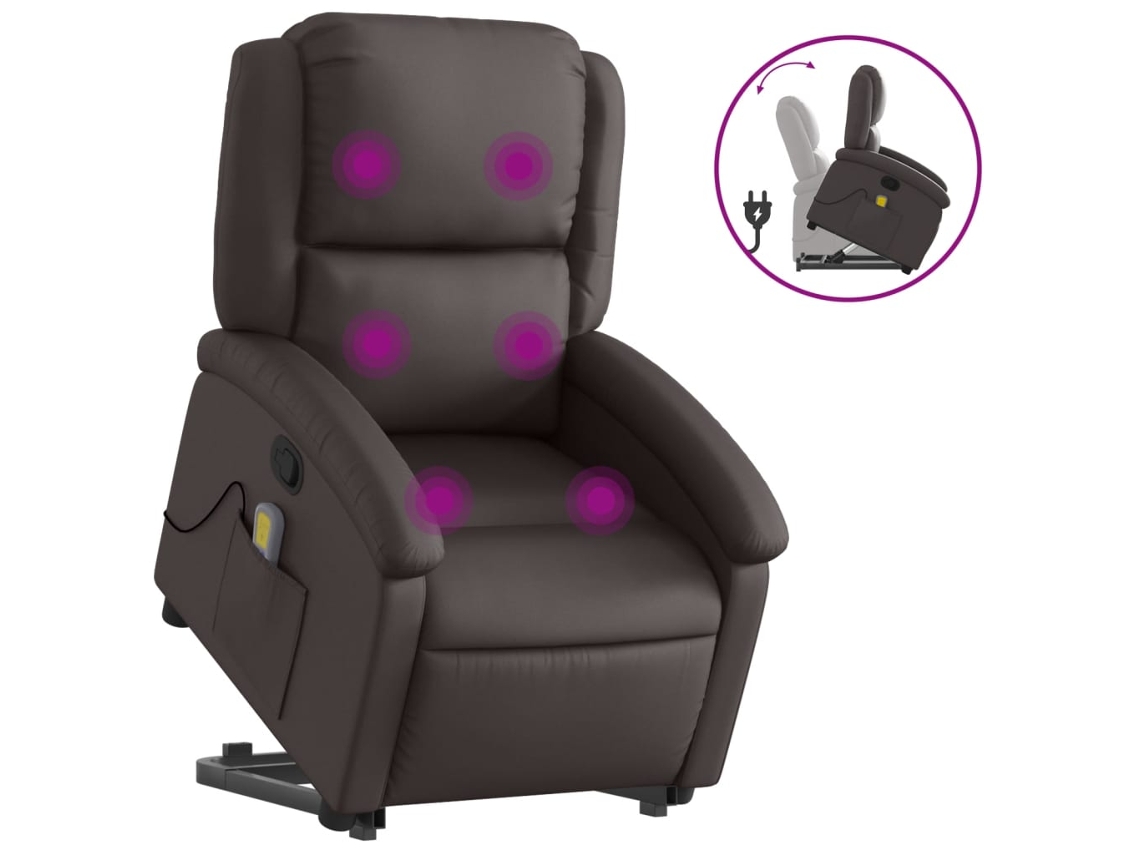Stand Up Massage Recliner Chair, Stand Up Massage Recliner Chairs Vidaxl Marrom Couro