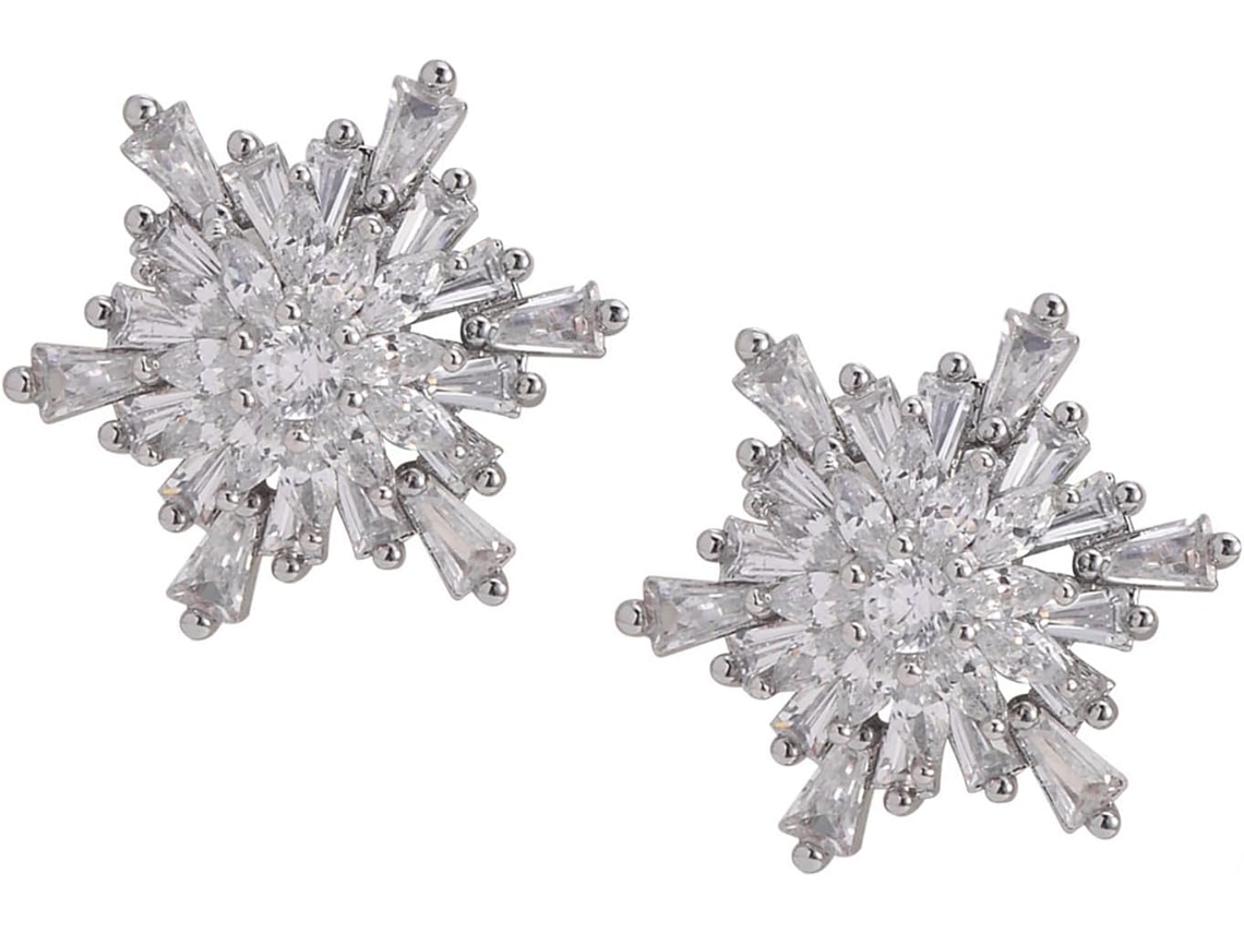 Mécanisme De Rotation Pour Écouteurs - Flocons De Neige - Décoration En Cristal - Paire De