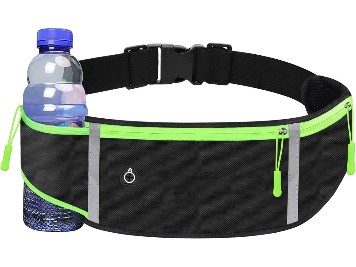Lurelia Pochete Desportiva Cinto De Corrida À Prova D'água, Unissex, Para Celular E Garrafa De Água, Com Fecho Flip, Acessórios De Corrida (preto)