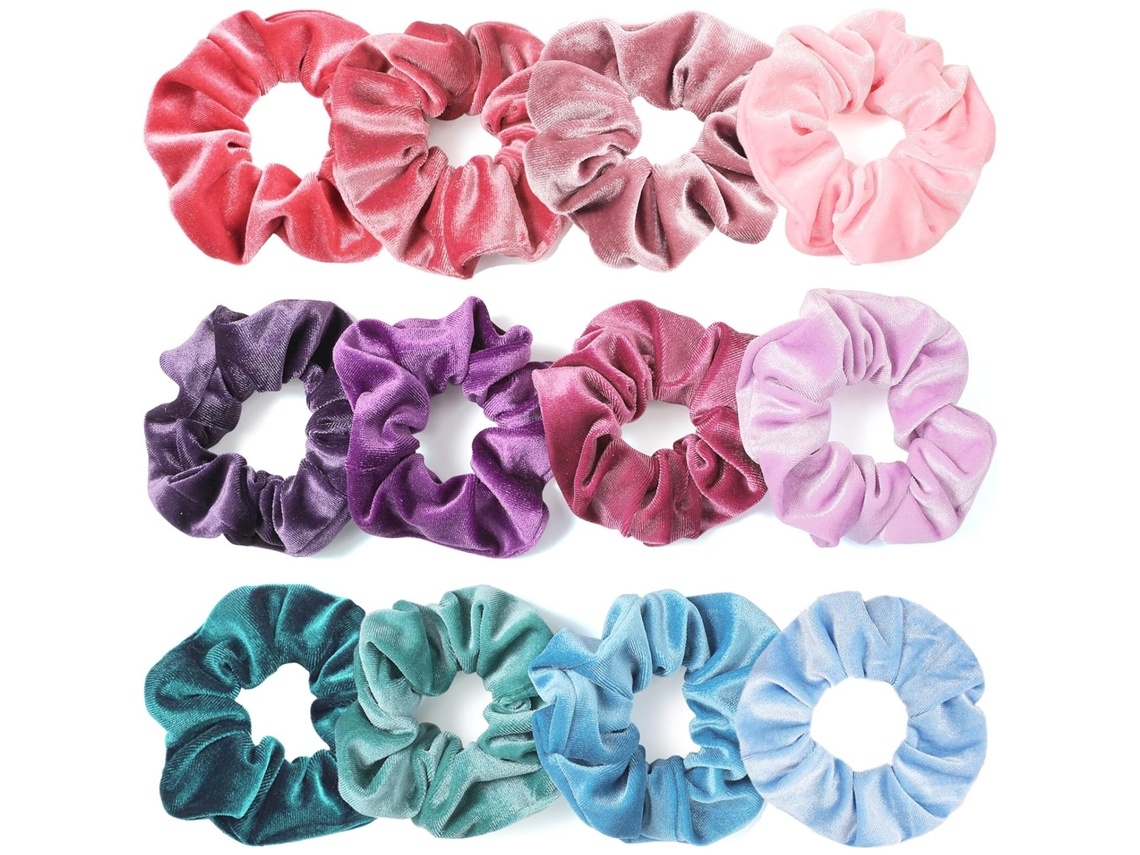 12 Scrunchies Veludo Cores Pastel, Elásticos Cabelo Macios para Mulheres/meninas ZYBLSSBB