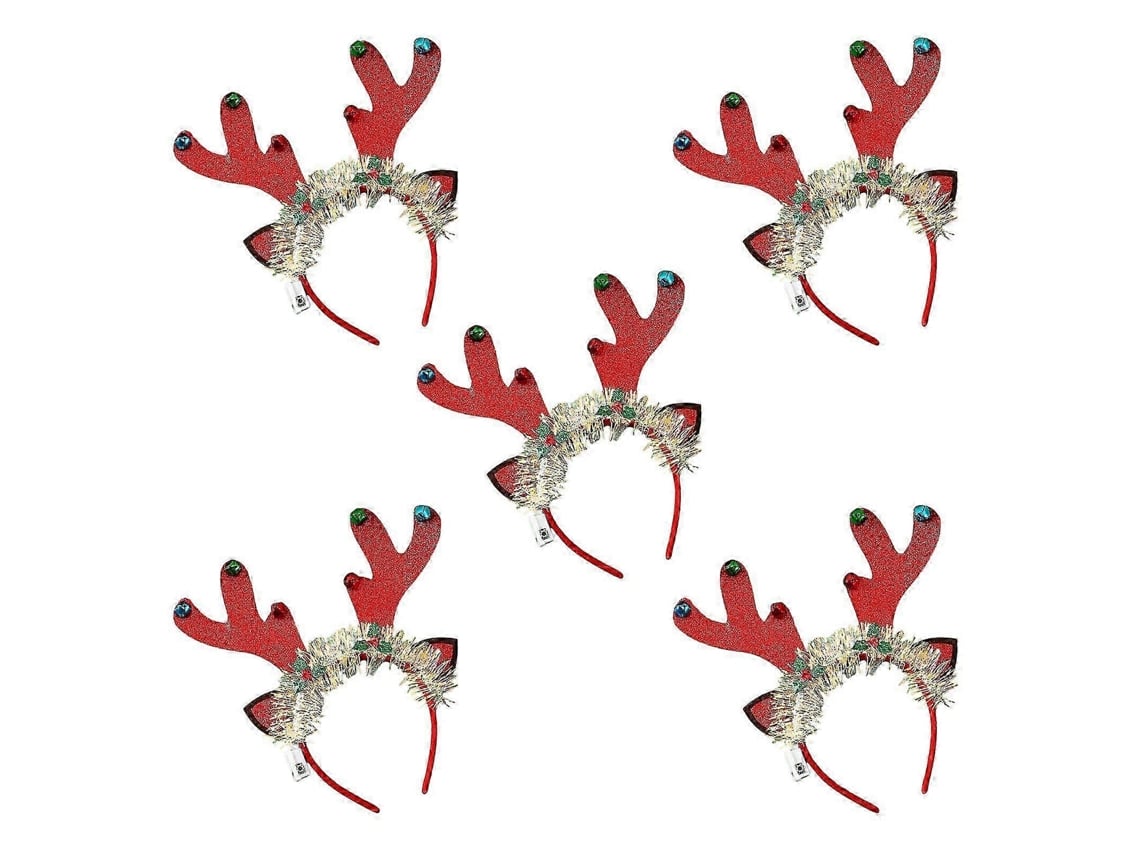 Conjunto De 5 Faixas De Cabeça De Natal Com Luzes Led, Multicolor, Para Presentes08