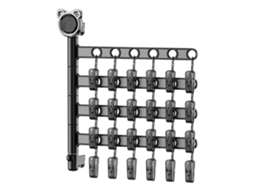 Rack de Meias Dobrável para Parede com Múltiplos Clips 4 Camadas Multifuncional Transparente Preto