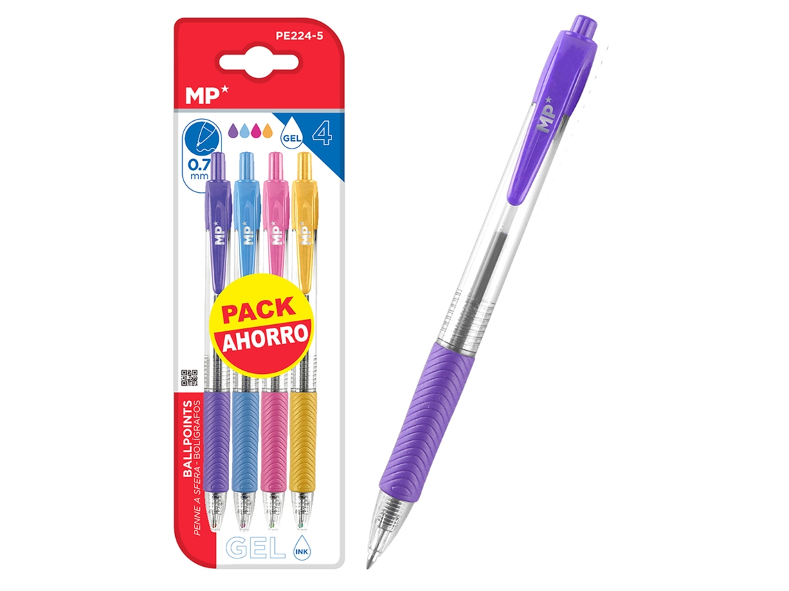 Set Canetas Gel Pack Econômico 4 Uds.