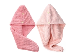 Toalhas Secadoras De Cabelo De Microfibra Com Gorro De Banho, Toalha Turbante Absorvente Para Secagem Rápida E Proteção Do Cabelo