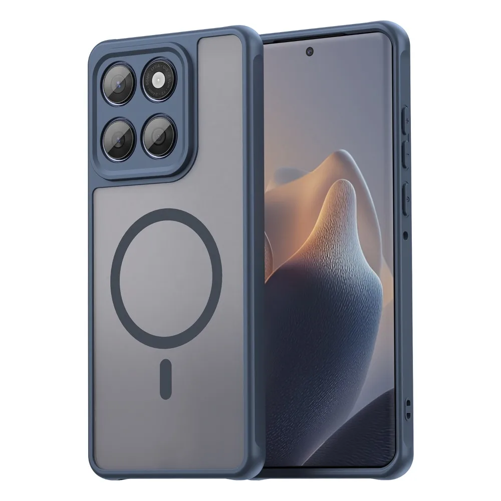 Capa Protetora Magnética Transparente Fosca À Prova De Choque (azul, Motorola Edge 70 Fusion) Para Motorola