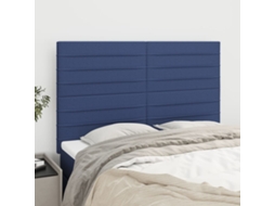 Vidaxl Cabeceira Azul 144x5x118/128 Cm Tecido