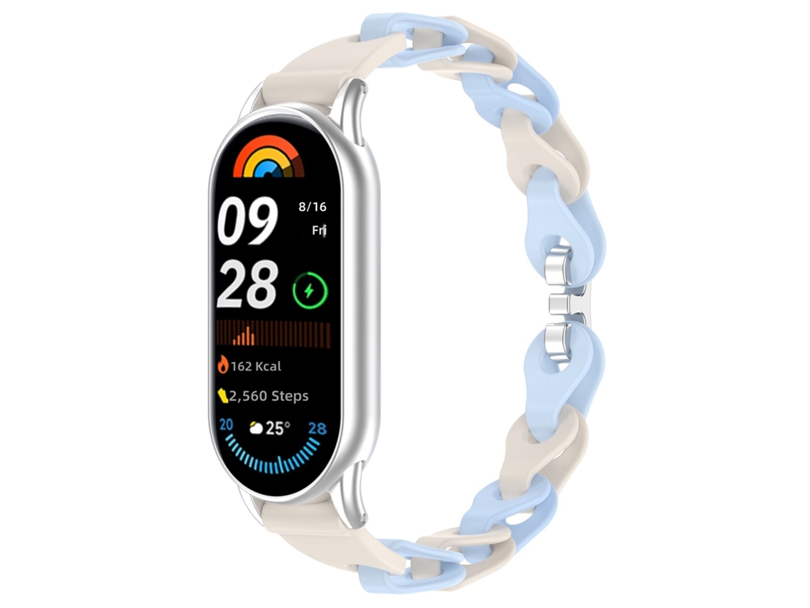 Pulseira de Silicone com Elos para Xiaomi Mi 10/9/8, Vazada, 12mm CHABERLU