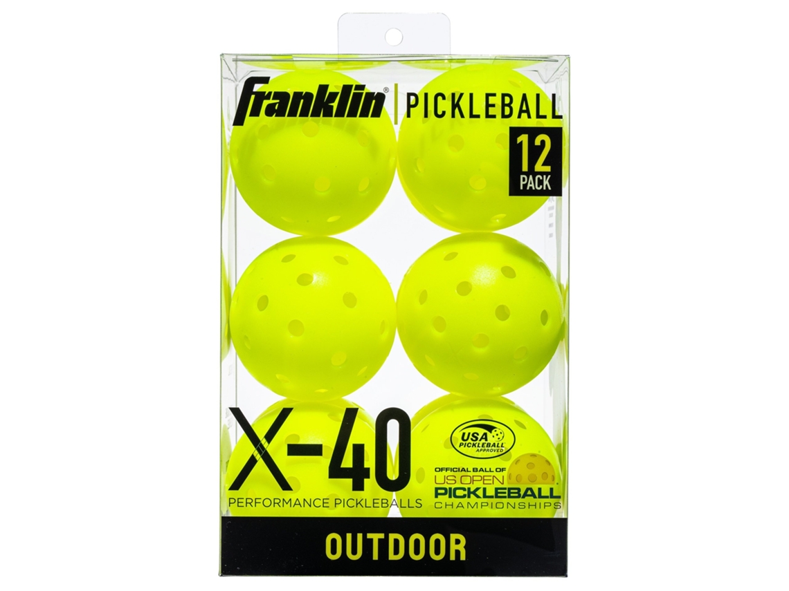 Raquetes De Pickleball Franklin Outdoor X 40 Vellum Amarelo Óptico Pacote Com 6