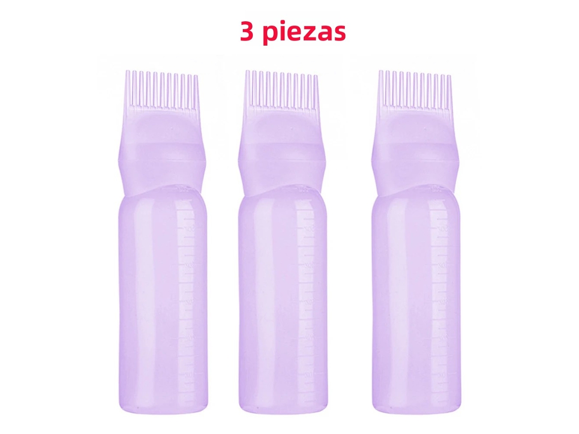Pacote com 3 Frascos Recarregáveis de 180ml para Óleo Capilar MDUG (roxo)