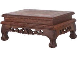 Suporte de Pedestal Oriental Retangular em Madeira Maciça, Ideal para Plantas, Bules Chá e Pequenas CHABERLU