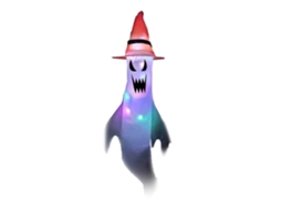 Fantasma de Halloween Mali com luzes LED para pendurar, decoração festiva de jardim.