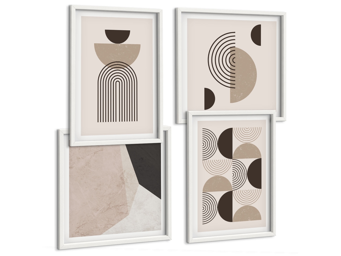 Galeria De Pinturas Murais Lagos De Montanha, Floresta, Reflexo Moldura Branca Imagens Para Um Quarto Infantil Espelharte (conjunto De 4 Imagens)