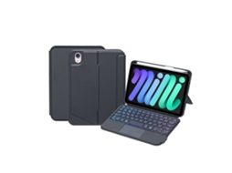 Capa de Teclado Bluetooth para Ipad Mini 6 2021 com teclado giratório, azul celeste