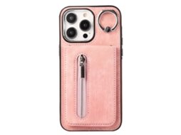 Suporte Casa Pega Para Iphone 15 Pro Max Pele Sintética Rosa