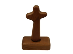 Cruz De Madeira Vertical Com Base Magnética, Cruz Portátil Para Oração E Decoração Cristã Em Casa